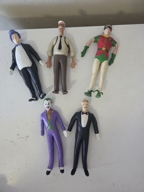 DC Comics Classic Batman Bendy Action Figure Lot Of 5